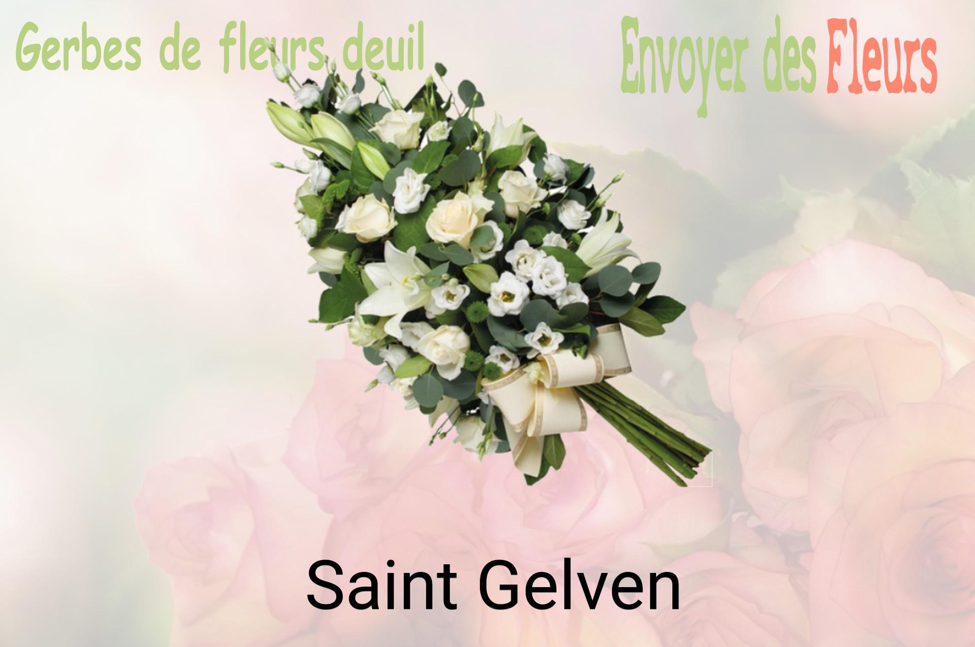 Gerbe de fleurs de deuil livrée à Saint-Gelven